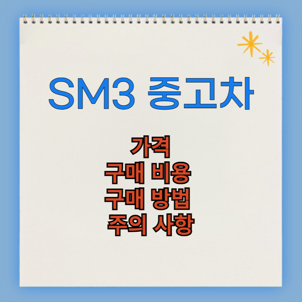 SM3 중고차 구매 비용