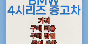 BMW 4시리즈 중고차 구매 비용