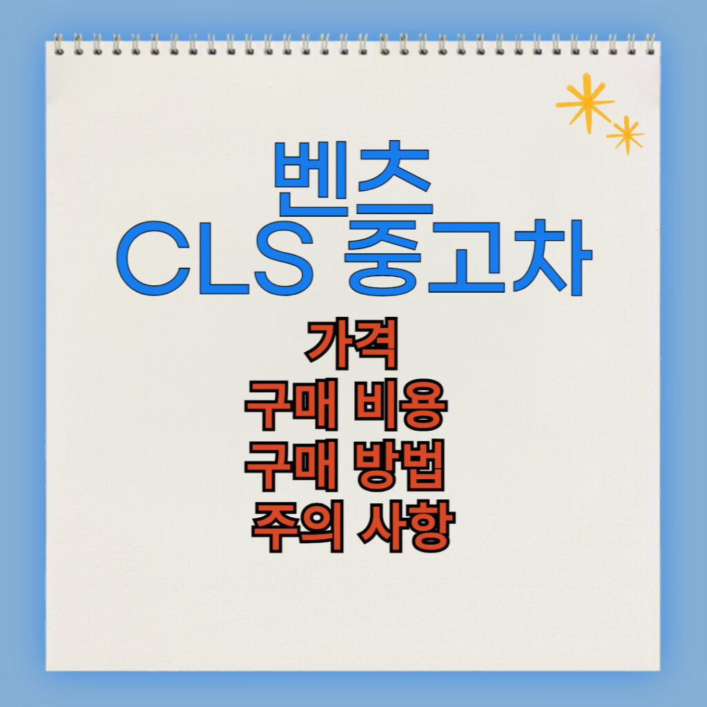 벤츠 CLS클래스 중고차 구매 비용