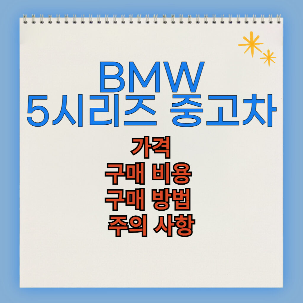 BMW 5시리즈 중고차 구매 비용