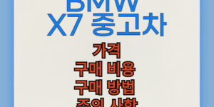 BMW X7 중고차 구매 비용