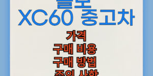 볼보XC60 중고차 구매 비용