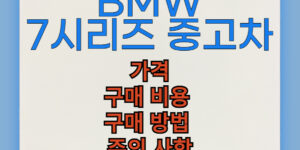 BMW 7시리즈 중고차 구매 비용